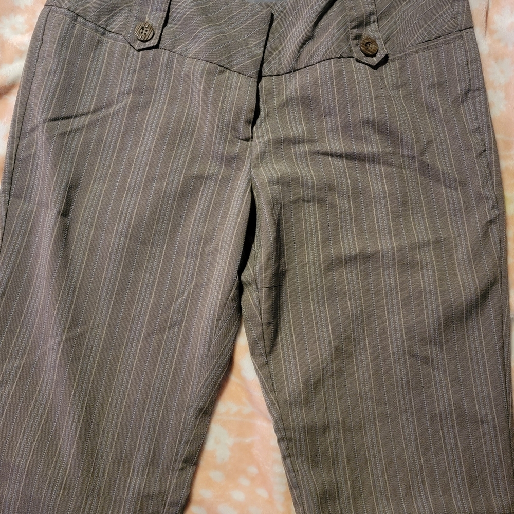 Women's Striped Brown-ish Dress Pants